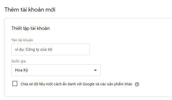 Cài đặt tài khoản Google Tag Manager