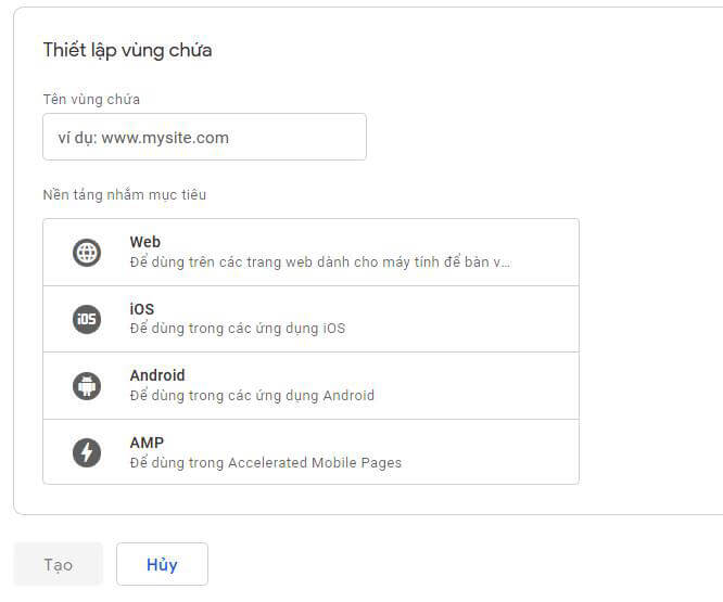 Thiết lập vùng chứa (Container)